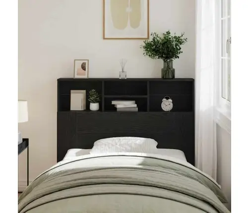 Galvas Dēlis Skapītis Melns Ozolkoks 120 X 19 X 103.5 Cm Vidaxl