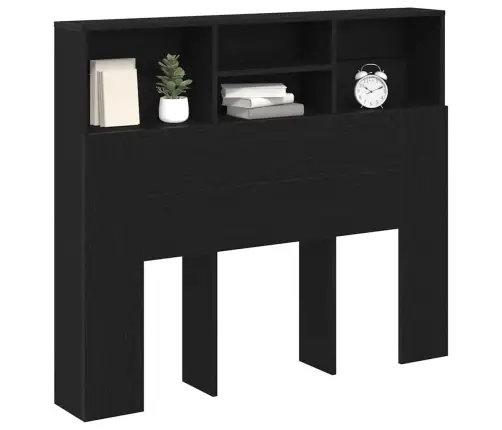 Galvas Dēlis Skapītis Melns Ozolkoks 120 X 19 X 103.5 Cm Vidaxl