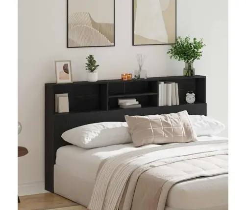 Peatoe Kapp Riiuliga Must Tamm 180 X 19 X 103,5 Cm Tehispuit