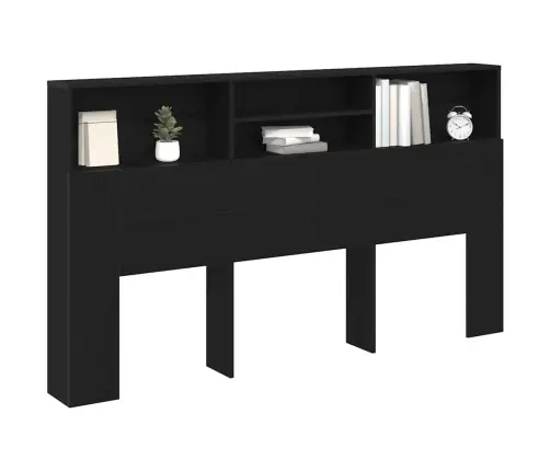 Peatoe Kapp Riiuliga Must Tamm 180 X 19 X 103,5 Cm Tehispuit