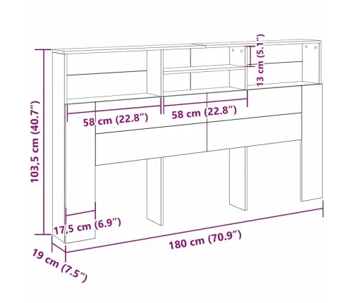 Peatoe Kapp Riiuliga Must Tamm 180 X 19 X 103,5 Cm Tehispuit