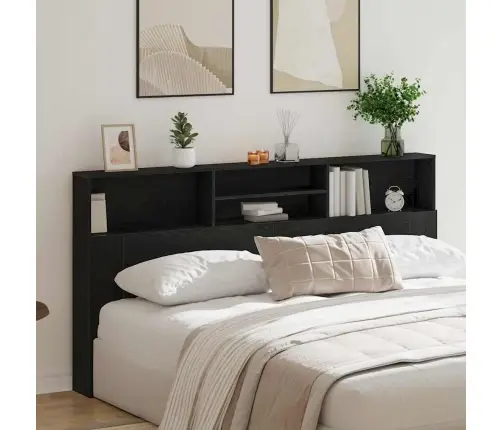 Galvas Dēlis Skapītis Melns Ozols 200 X 19 X 103.5 Cm Vidaxl