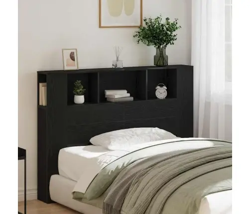 Galvas Dēlis Skapītis Melns Ozols 140 X 19 X 104.5 Cm Vidaxl