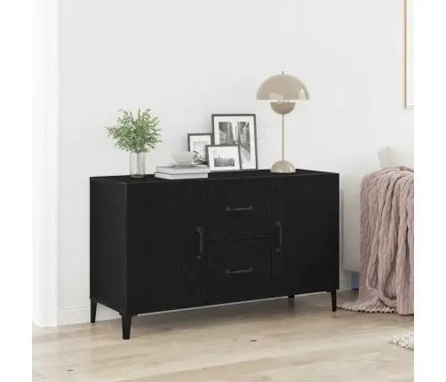 Melna Ozola Bufete - 100 X 36 X 60 Cm - Izgatavots No Inženierijas Koka Vidaxl