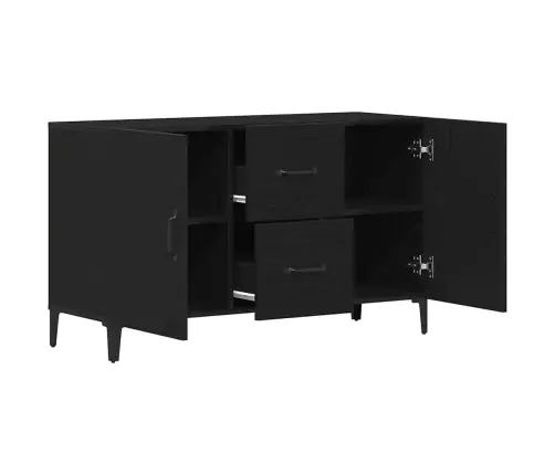 Melna Ozola Bufete - 100 X 36 X 60 Cm - Izgatavots No Inženierijas Koka Vidaxl