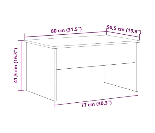 Melna Ozola Kafijas Galdiņš - 80 X 50.5 X 41.5 Cm Vidaxl
