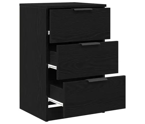 Šalia Lovos Spintelė 2 Pcs Juoda Ąžuolo 40 X 65 X 65 Cm Šalia Lovos Spintelė 2 Pcs Juoda Ąžuolo 40 X 65 X 65 Cm