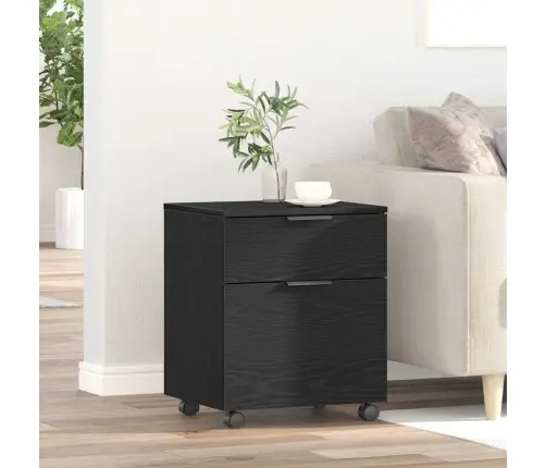 Mobilā Faili Skapīša Ar Riteņiem Melns Ozols 45X38X54 Cm Vidaxl