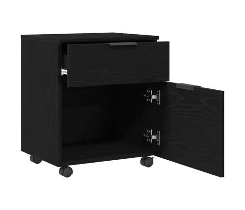Mobilā Faili Skapīša Ar Riteņiem Melns Ozols 45X38X54 Cm Vidaxl