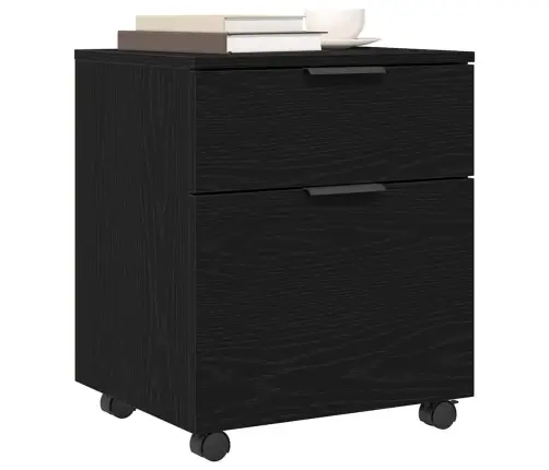 Mobilā Faili Skapīša Ar Riteņiem Melns Ozols 45X38X54 Cm Vidaxl