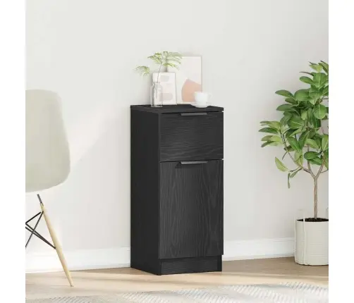 Juodasis Ąžuolo Šoninis Stalas Juoda Ąžuolo 30 X 30 X 70 Cm