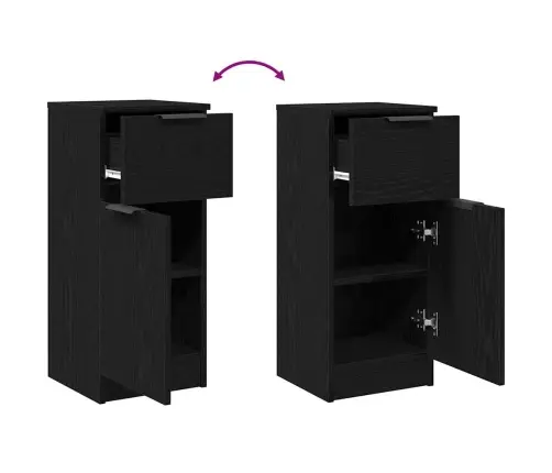 Melna Ozola Sideboard 30X30X70 Cm Mdf Vidaxl