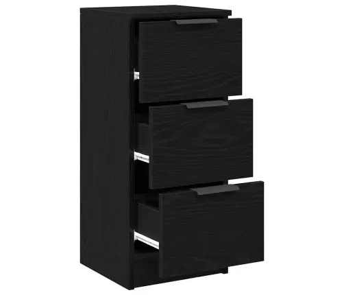 Sānu Galds 2 Gabali Melna Ozola 30X30X70 Cm Inženierijas Koks Vidaxl