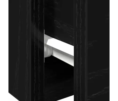 Melna Ozola Sienas Skapis 68X30X20 Cm No Inženierijas Koka Vidaxl