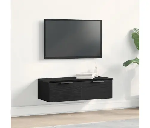 Melna Ozola Sienas Skapis 68X30X20 Cm No Inženierijas Koka Vidaxl