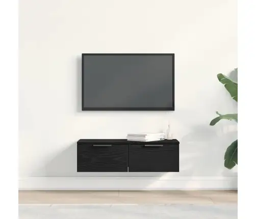 Melna Ozola Sienas Skapis 68X30X20 Cm No Inženierijas Koka Vidaxl