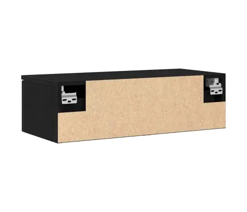 Melna Ozola Sienas Skapis 68X30X20 Cm No Inženierijas Koka Vidaxl