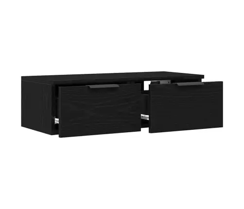 Melna Ozola Sienas Skapis 68X30X20 Cm No Inženierijas Koka Vidaxl