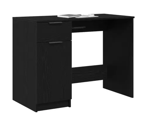 Melns Ozolkoks Galds - 100X50X75 Cm - Izgatavots No Inženierijas Koka Vidaxl