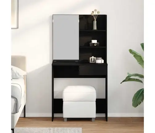 Riietumislaud Sahtliga Must Tamm 74,5 X 40 X 141 Cm Tehispuit