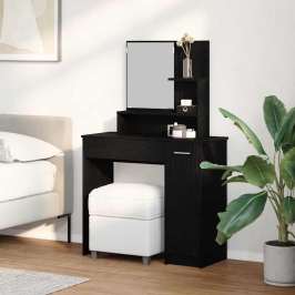 Dressing Galds Melns Ozols 86.5 X 35 X 136 Cm Inženierijas Koks Vidaxl