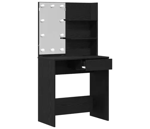 Riietumislaud Sahtliga Must Tamm 74.5 X 40 X 141 Cm Tehispuit