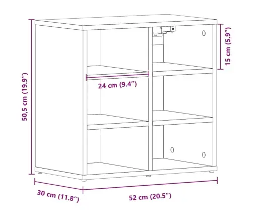 Kinga Kapp Riiuliga Must Tamm 52 X 30 X 50,5 Cm Tehispuit