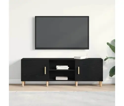 Tv Statīvs - Melna Ozola Krāsa, 150X30X50 Cm, Izgatavots No Inženierijas Koka Vidaxl