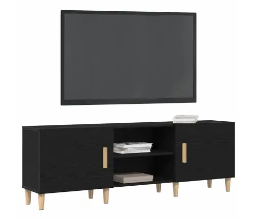 Tv Statīvs - Melna Ozola Krāsa, 150X30X50 Cm, Izgatavots No Inženierijas Koka Vidaxl