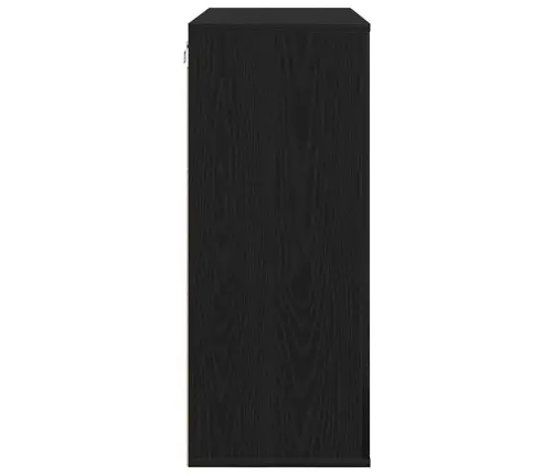 Sienas Skapītis Melns Ozols 80X33X80 Cm Inženierijas Koks Vidaxl