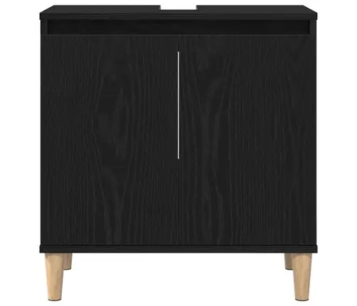Izlietnes Skapītis Melns Ozols 58X33X60 Cm Inženierijas Koks Vidaxl