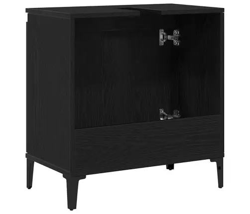 Izlietne Skapī Melnā Ozolā 58X33X60 Cm Inženierijas Koks Vidaxl