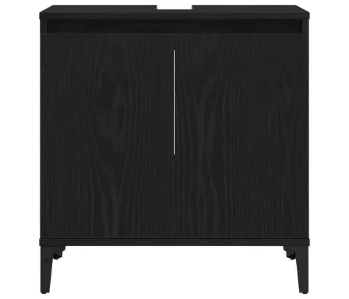 Izlietne Skapī Melnā Ozolā 58X33X60 Cm Inženierijas Koks Vidaxl