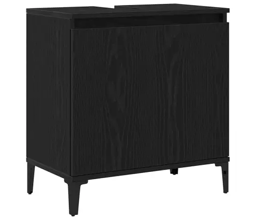 Izlietne Skapī Melnā Ozolā 58X33X60 Cm Inženierijas Koks Vidaxl