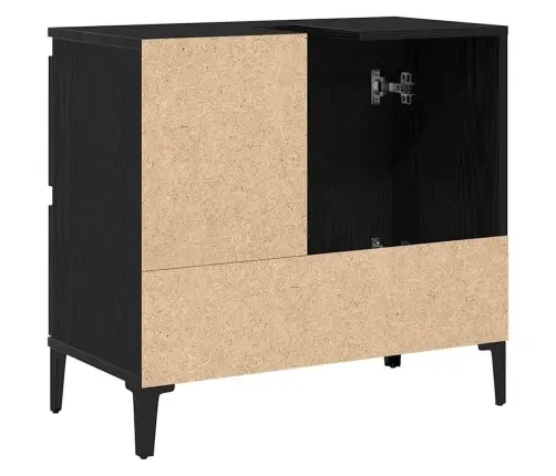 Vannitoa Kapp Sahtliga Must Tamm 65 X 33 X 60 Cm Tehispuit