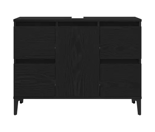 Vannas Istabas Izlietnes Skapītis Melnā Ozola Krāsā 80X33X60 Cm Inženierijas Koks Vidaxl