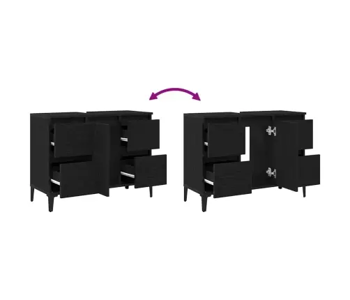 Vannas Istabas Izlietnes Skapītis Melnā Ozola Krāsā 80X33X60 Cm Inženierijas Koks Vidaxl