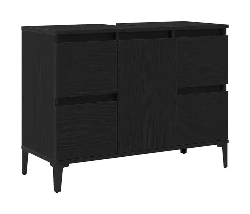 Vannas Istabas Izlietnes Skapītis Melnā Ozola Krāsā 80X33X60 Cm Inženierijas Koks Vidaxl