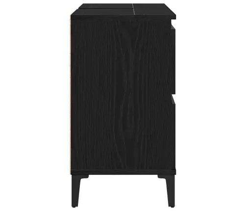 Vannas Istabas Izlietnes Skapītis Melnā Ozola Krāsā 80X33X60 Cm Inženierijas Koks Vidaxl