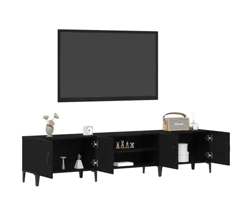 Tv Skapītis Melns Ozols 180X31,5X40 Cm Inženierijas Koks Vidaxl