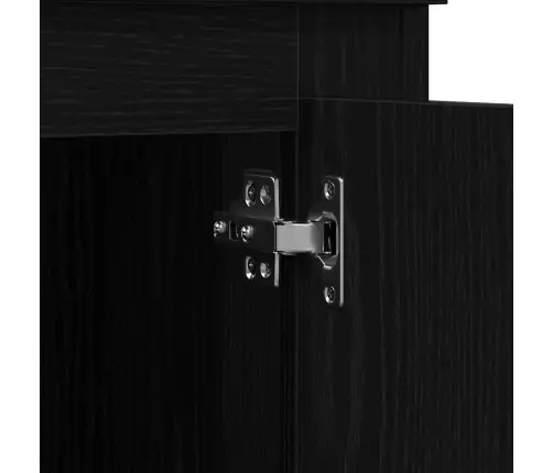 Augstais Galds Melnā Ozola 36X35.5X103.5 Cm Inženierijas Koks Vidaxl