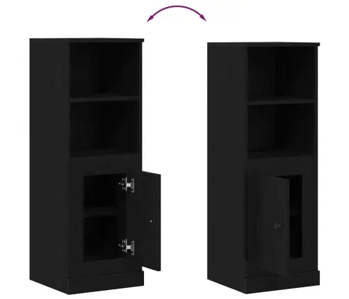 Augstais Galds Melnā Ozola 36X35.5X103.5 Cm Inženierijas Koks Vidaxl