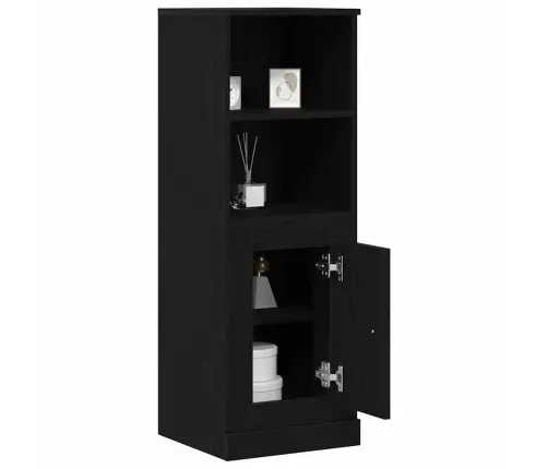 Augstais Galds Melnā Ozola 36X35.5X103.5 Cm Inženierijas Koks Vidaxl