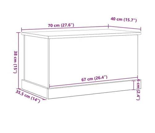 Salvestuskarp Ladustamisega Must Tamm 70 X 40 X 28 Cm Tehispuit