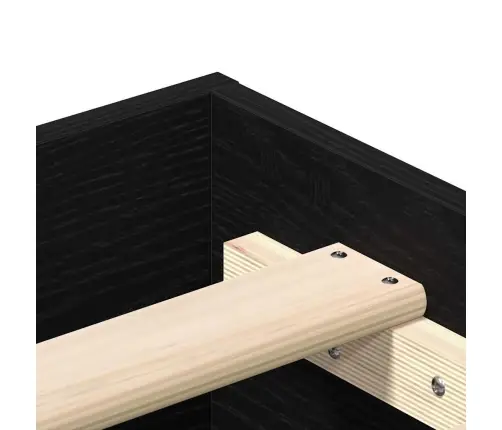 Voodi Raam Must Tamm 90 X 190 Cm Tehispuit