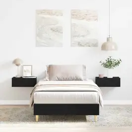 Voodi Raam Must Tamm 90 X 190 Cm Tehispuit