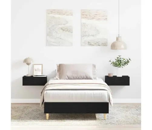 Voodi Raam Must Tamm 90 X 190 Cm Tehispuit