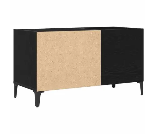 Ierakstu Skapītis Melnā Ozola Krāsā 84,5X38X48 Cm No Inženierijas Koka Vidaxl