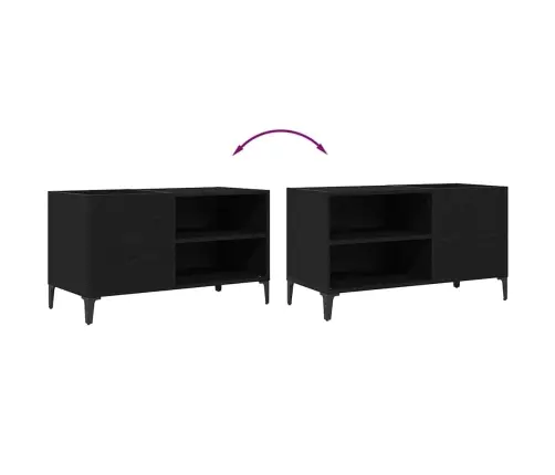 Ierakstu Skapītis Melnā Ozola Krāsā 84,5X38X48 Cm No Inženierijas Koka Vidaxl