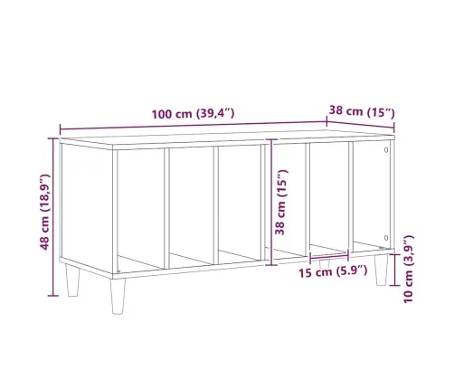 Plaadikapp Riiuliga Must Tamm 100 X 38 X 48 Cm Tehispuit